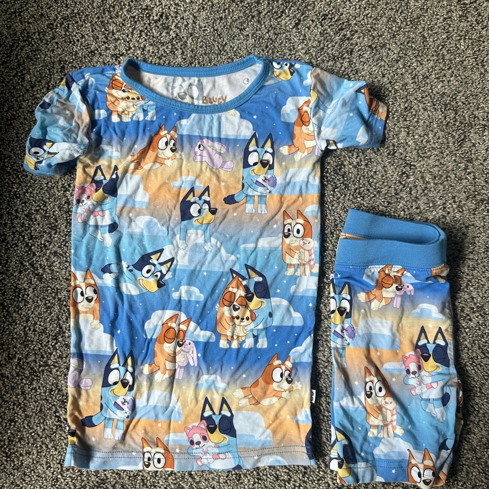 Little Sleepies Bluey Shorts Sleepy Time Pajamas 4T